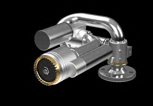 Firefly automated water cannon on its mounting flange